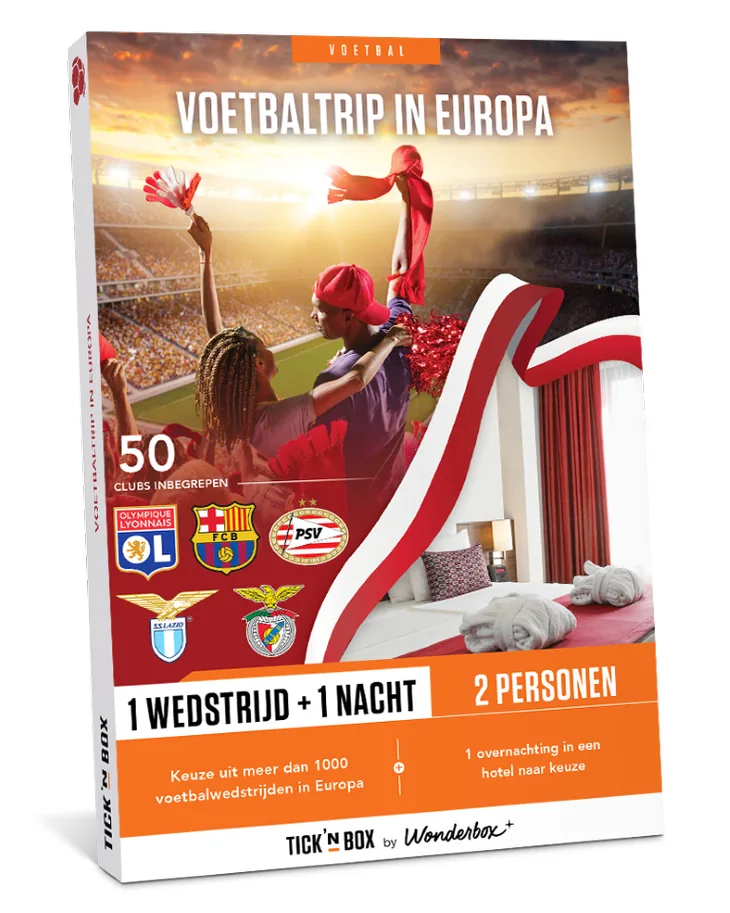 Tick'nBox - Voetbaltrip in Europa van Tick'nBox cadeaukaarten
