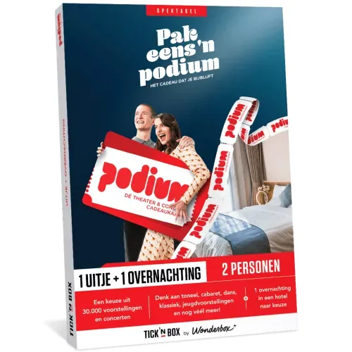 Tick'nBox - Pak eens 'n podium van Tick'nBox cadeaukaarten