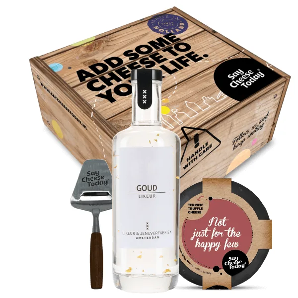 Goud & truffel kaas | Likeur Cadeau van SayCheeseToday